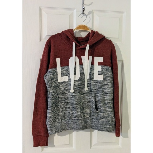 Reflex Love Hoodie Pullover Drawstring Pockets Colorblock Casual Athleisure M - Picture 1 of 6